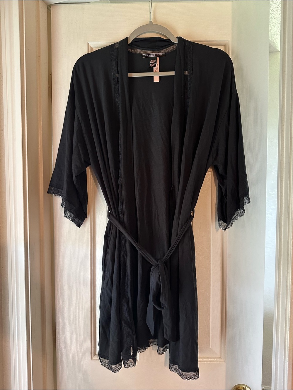 VS Black Lace-Trim Robe